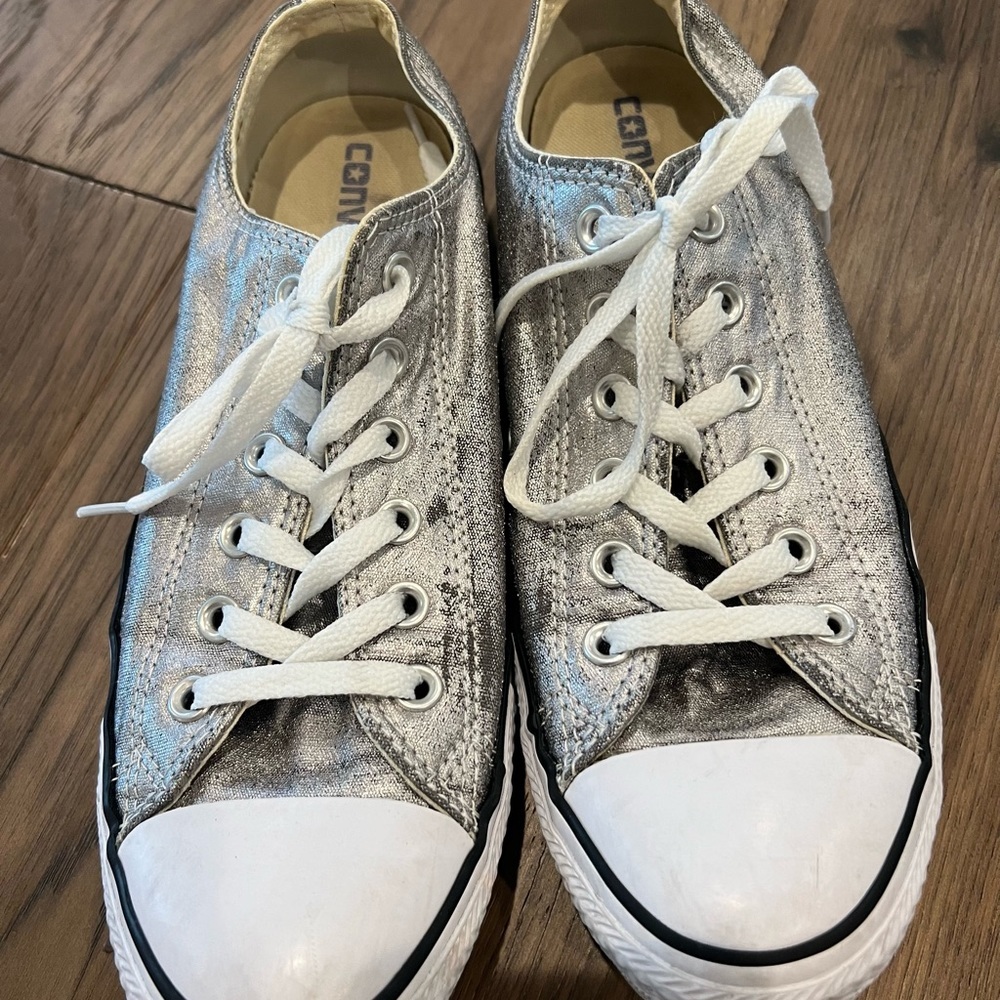Vintage Converse All Star Unisex Trainers Low Converse All Stars Silver Shoes